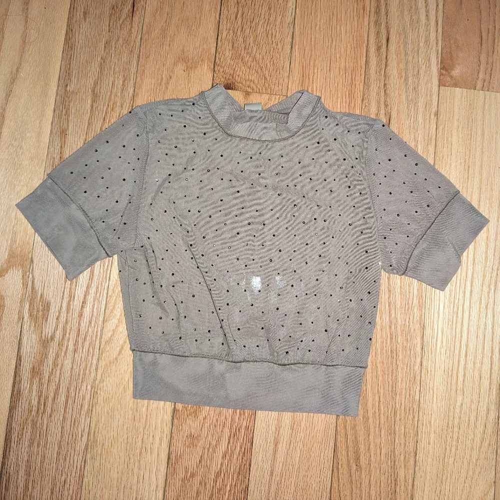 NWT SKIMS MESH RHINESTONE COVER UP T-SHIRT IN DESERT